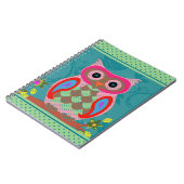 Patchwork Folk Art Owl and Dots Notizblock (Linke Seite)
