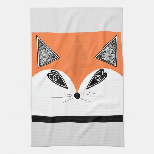 Patchwork Fox, applique Fox, Fox Geschirrtuch (Vertikal)