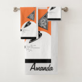 Patchwork Fox, applique Fox, Fox, Kinder Badhandtuch Set (Insitu)
