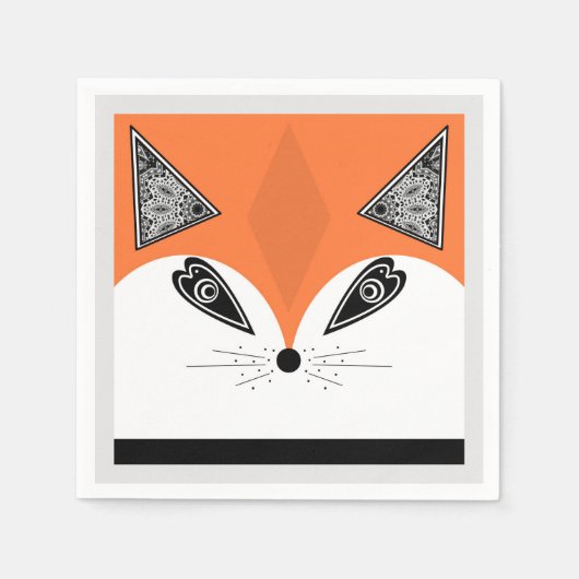 Patchwork Fox, applique Fox, Fox, Kinder Serviette (Vorderseite)
