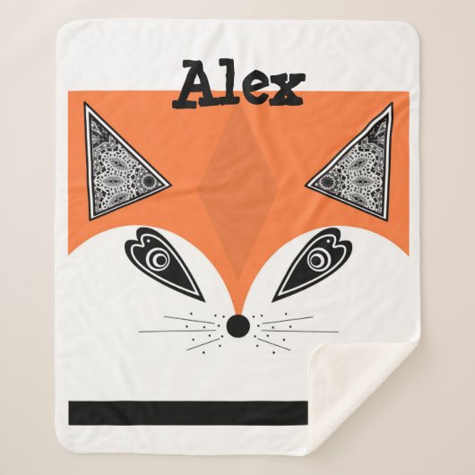 Patchwork Fox, applique Fox, Fox, Kinder Sherpadecke (Vorderseite)