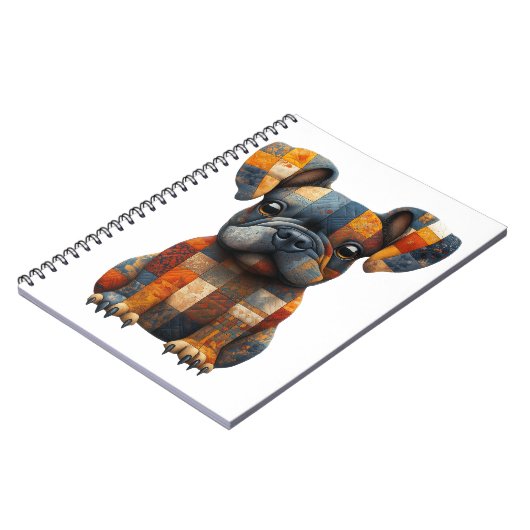 Patchwork French Bulldog-Notebook Notizblock (Linke Seite)