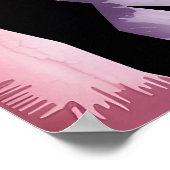 Patchwork Frenchie Geometric Neon French Bulldog Poster (Ecke)