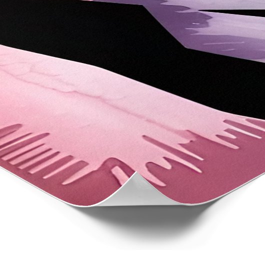 Patchwork Frenchie Geometric Neon French Bulldog Poster (Ecke)