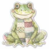 Patchwork Frosch Sticker (Vorderseite)