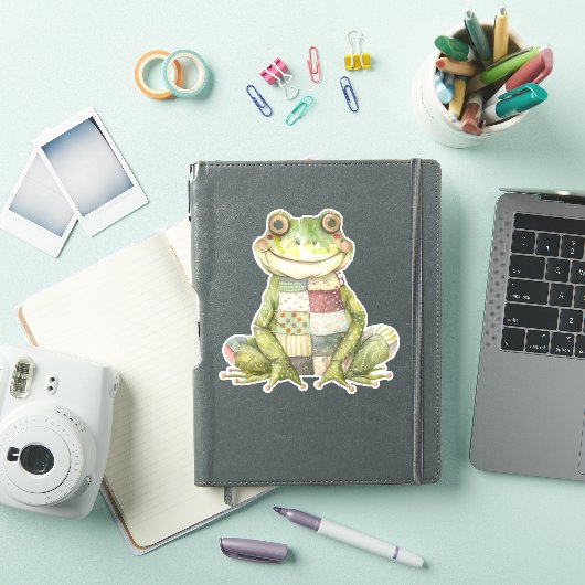 Patchwork Frosch Sticker (iPad Hülle)