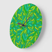 Patchwork für Blätter Große Wanduhr (Winkel)