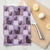 Patchwork für lila kosmische Katzen Geschirrtuch (Viertel Falte)