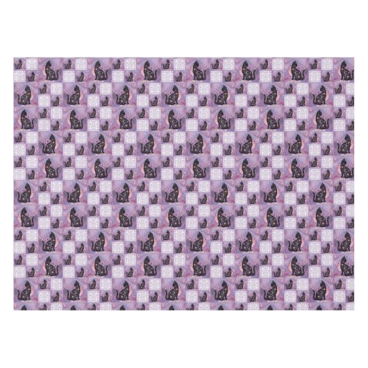 Patchwork für lila kosmische Katzen Tischdecke (Vorderseite (Horizontal))
