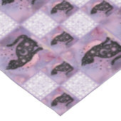 Patchwork für lila kosmische Katzen Tischdecke (Schrägansicht)