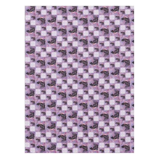 Patchwork für lila kosmische Katzen Tischdecke (Vorderseite)
