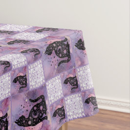 Patchwork für lila kosmische Katzen Tischdecke