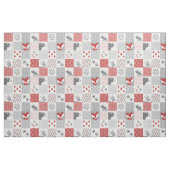 Patchwork für niedliche Tiere aus Rot und Grau Stoff (Yard (91,4 cm))