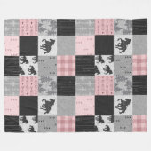 Patchwork für Wilde und Freie Pferde - rosa Fleecedecke (Vorderseite (Horizontal))