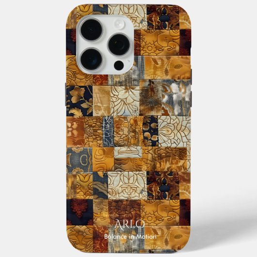 Patchwork Fusion Harmonie - Rustikale Moderne Kuns Case-Mate iPhone Hülle (Rückseite)