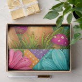 Patchwork-Garten – Whimsische Blumen & Pilze Seidenpapier (Geschenk)
