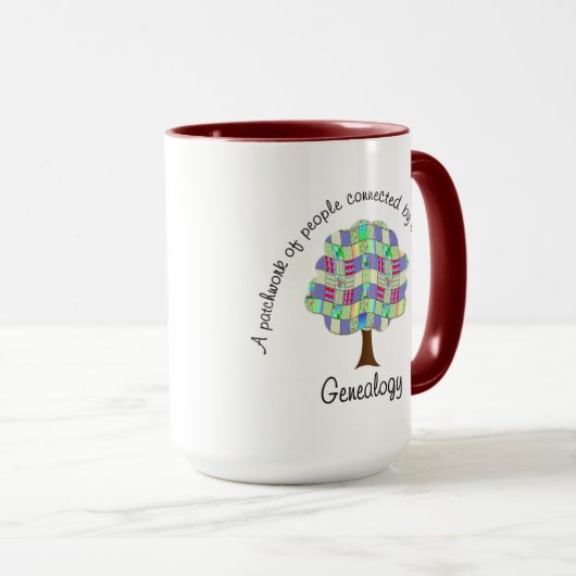 Patchwork Genealogie Tasse (VorderseiteRechts)