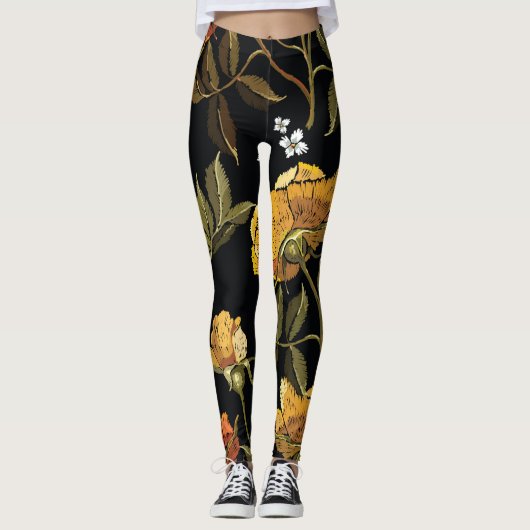 Patchwork Gentle: HandZeichnend Design Leggings (Vorderseite)