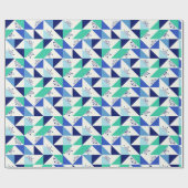 Patchwork Geometrische Schneeflocken - Lichthinter Geschenkpapier (Flach)