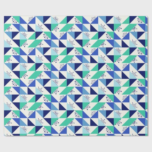 Patchwork Geometrische Schneeflocken - Lichthinter Geschenkpapier (Flach)
