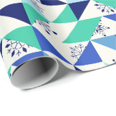 Patchwork Geometrische Schneeflocken - Lichthinter Geschenkpapier (Rolleneckpunkt)