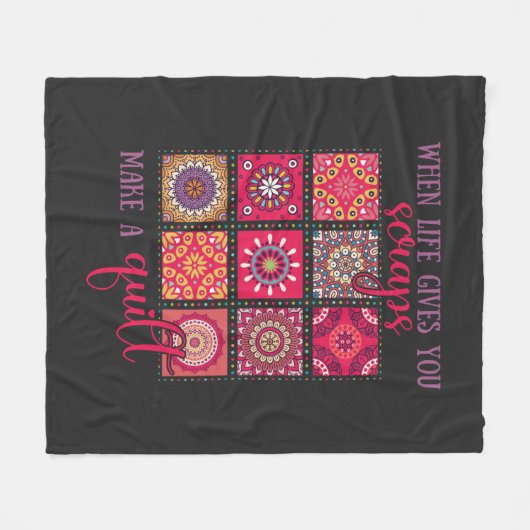 Patchwork-Geschenk für Quilters Fleecedecke (Vorderseite (Horizontal))