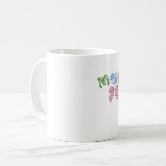 Patchwork-Geschenk zum Muttertag Kaffeetasse (Vorderseite Links)