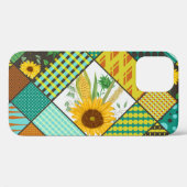 Patchwork-Getreide, Sonnenblumen, geometrisches Mu Case-Mate iPhone Hülle (Rückseite (Horizontal))