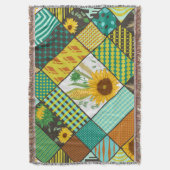 Patchwork-Getreide, Sonnenblumen, geometrisches Mu Decke (Vorderseite Vertikal)