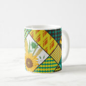 Patchwork-Getreide, Sonnenblumen, geometrisches Mu Kaffeetasse (VorderseiteRechts)