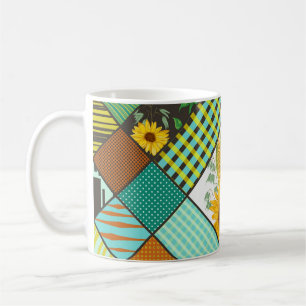Patchwork-Getreide, Sonnenblumen, geometrisches Mu Kaffeetasse