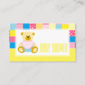 Patchwork Gold Bär, Baby Shower Ticket Einladung (Vorderseite)