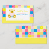 Patchwork Gold Bear, Baby Showroom - Registrierung Begleitkarte (Vorne/Hinten)
