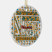 Patchwork-Gold-Krankenschwester Keramik Ornament (Rechts)