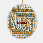 Patchwork-Gold-Krankenschwester Keramik Ornament (Links)