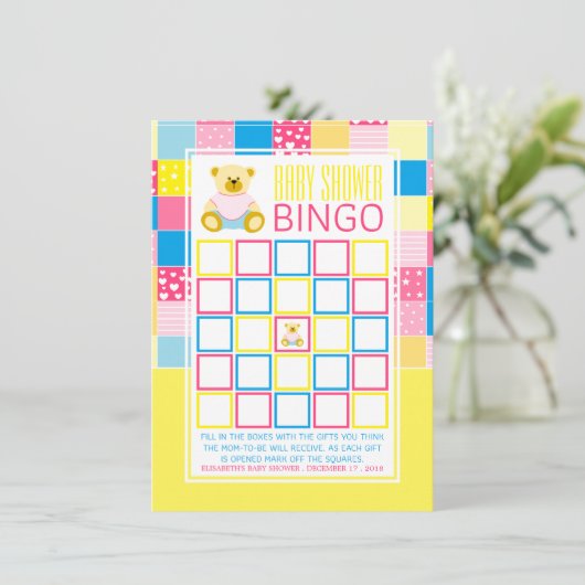 Patchwork Goldbär, Baby Showbingo (Stehend Vorderseite)