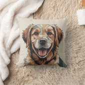 Patchwork Golden Retriever Warm Neutral Kissen (Decke)