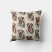 Patchwork Golden Retriever Warm Neutral Kissen (Rückseite)