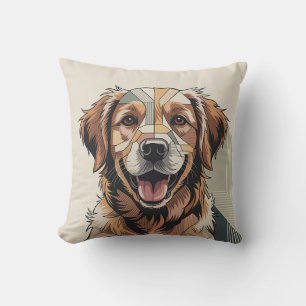 Patchwork Golden Retriever Warm Neutral Kissen