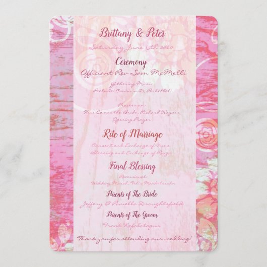 Patchwork Graffiti Wedding Program Programm (Vorderseite)