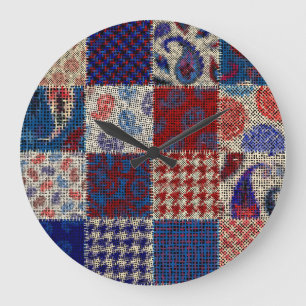 Patchwork grobe Leinwand, Nachahmung Muster. Große Wanduhr