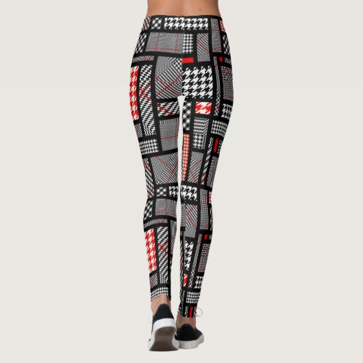 Patchwork-Hahnentrittmuster Leggings (Rückseite)