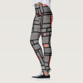 Patchwork-Hahnentrittmuster Leggings (Links)
