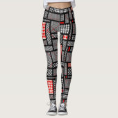 Patchwork-Hahnentrittmuster Leggings (Vorderseite)