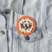 Patchwork Halloween Bat in Herbstfarben Button (Beispiel)