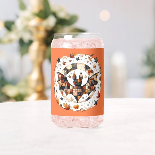Patchwork Halloween Bat in Herbstfarben Dosenglas (Insitu (Hochzeit))