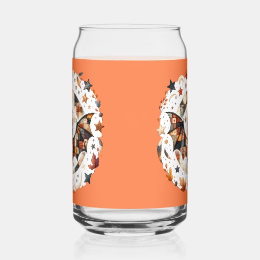 Patchwork Halloween Bat in Herbstfarben Dosenglas (Rechts)