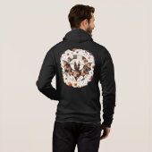 Patchwork Halloween Bat in Herbstfarben Hoodie (Schwarz voll)