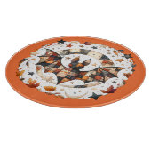 Patchwork Halloween Bat in Herbstfarben Schneidebrett (Ecke)