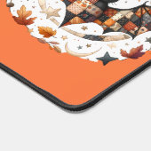 Patchwork Halloween Bat in Herbstfarben Schreibtischunterlage (Ecke)